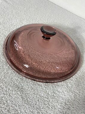 Vintage PYREX Cranberry Glass Saucepan Pot Lid 1.5L the V-1.5-C Replacement